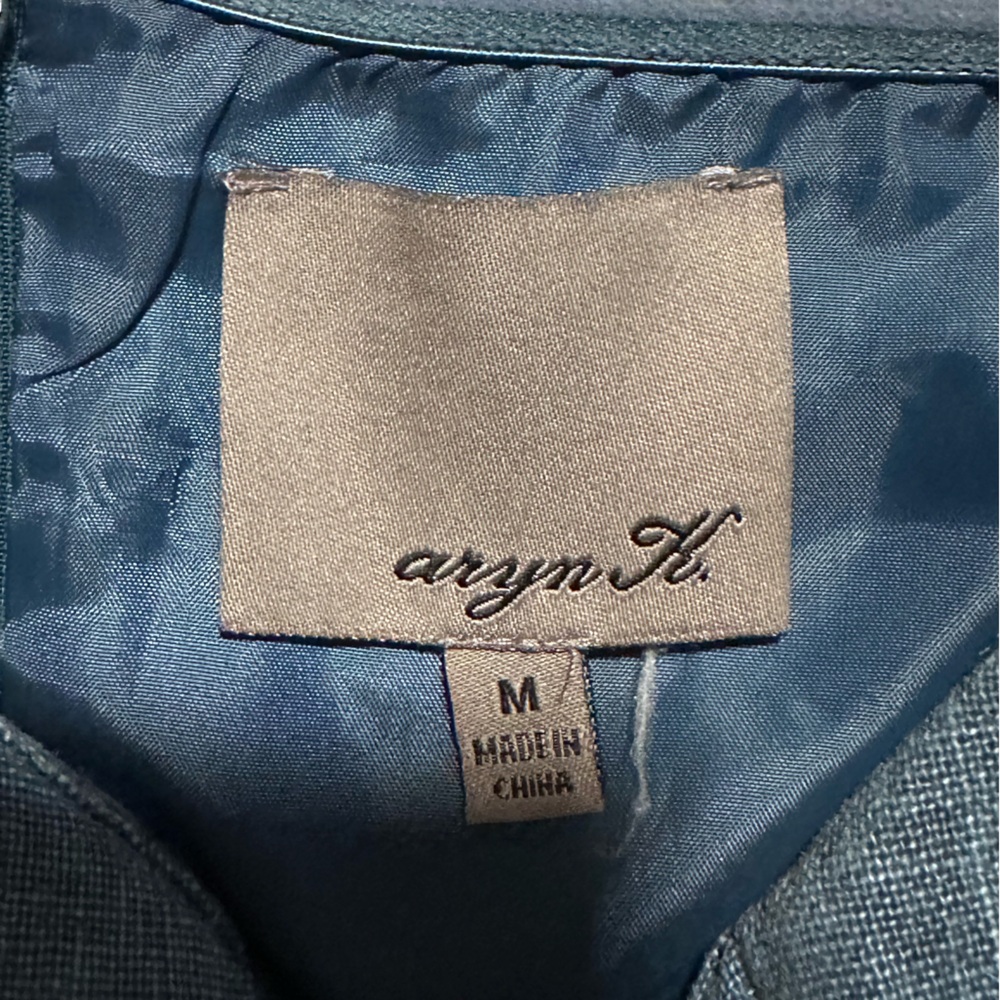 Aryn K Strapless Denim Peplum Dress Mini | Bustier Fit Chic | M | - Picture 4 of 5